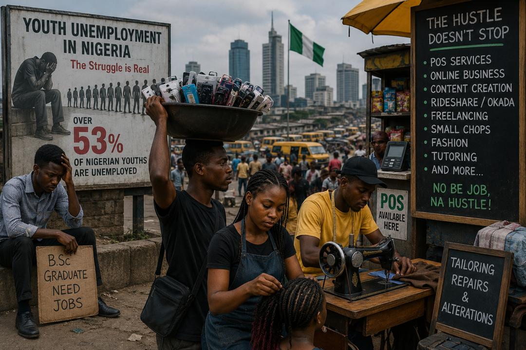 Young Nigerians engaged in informal work as youth unemployment drives the rise of the hustle culture