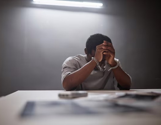An image of a man in handcuffs