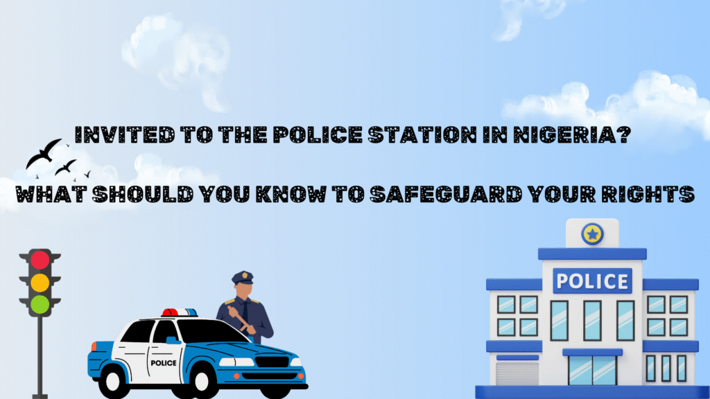 Illustration of Police Office beside a Police Vehicle, In Front of a Police Station