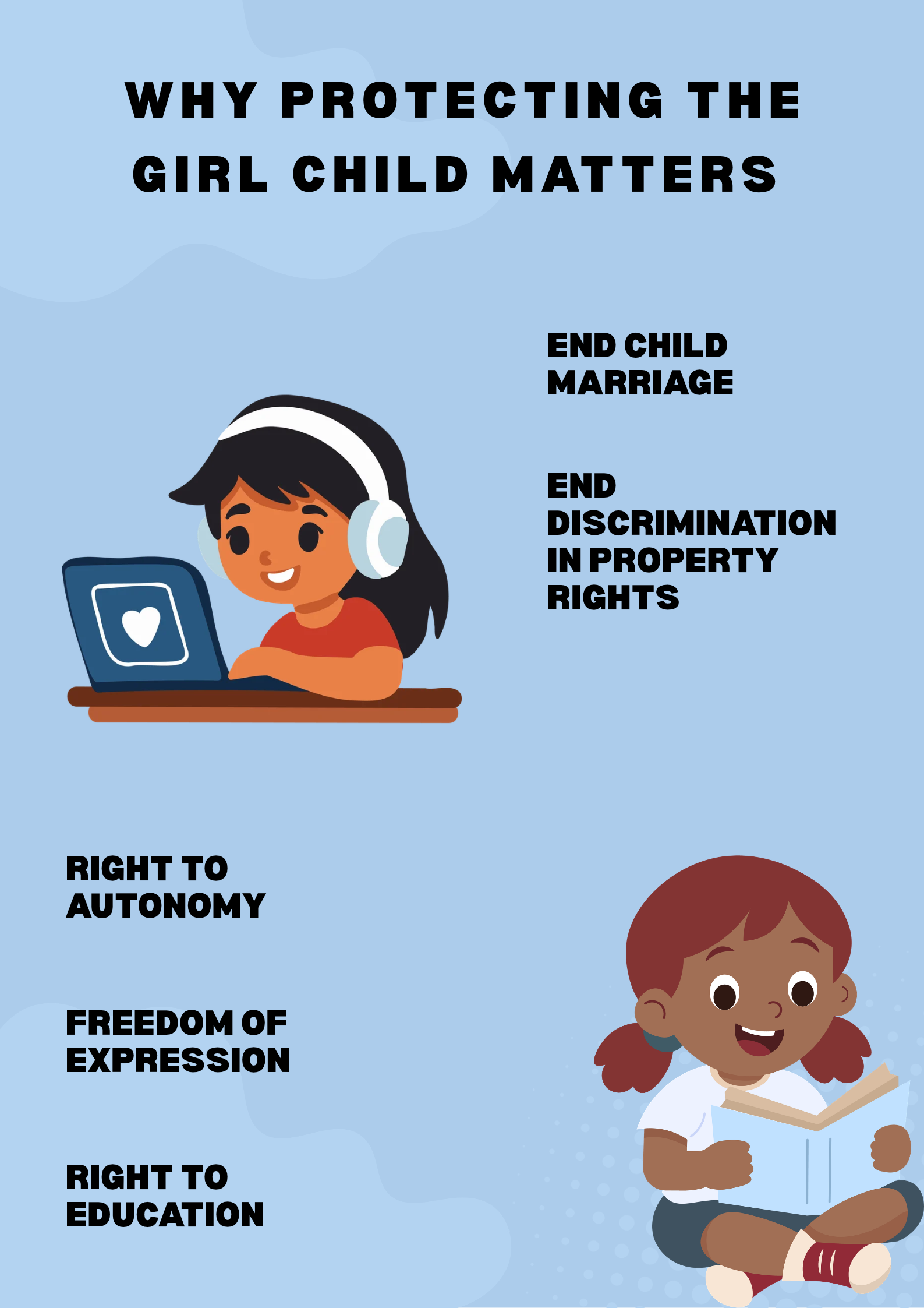 Girl child learning in a safe and supportive environment.